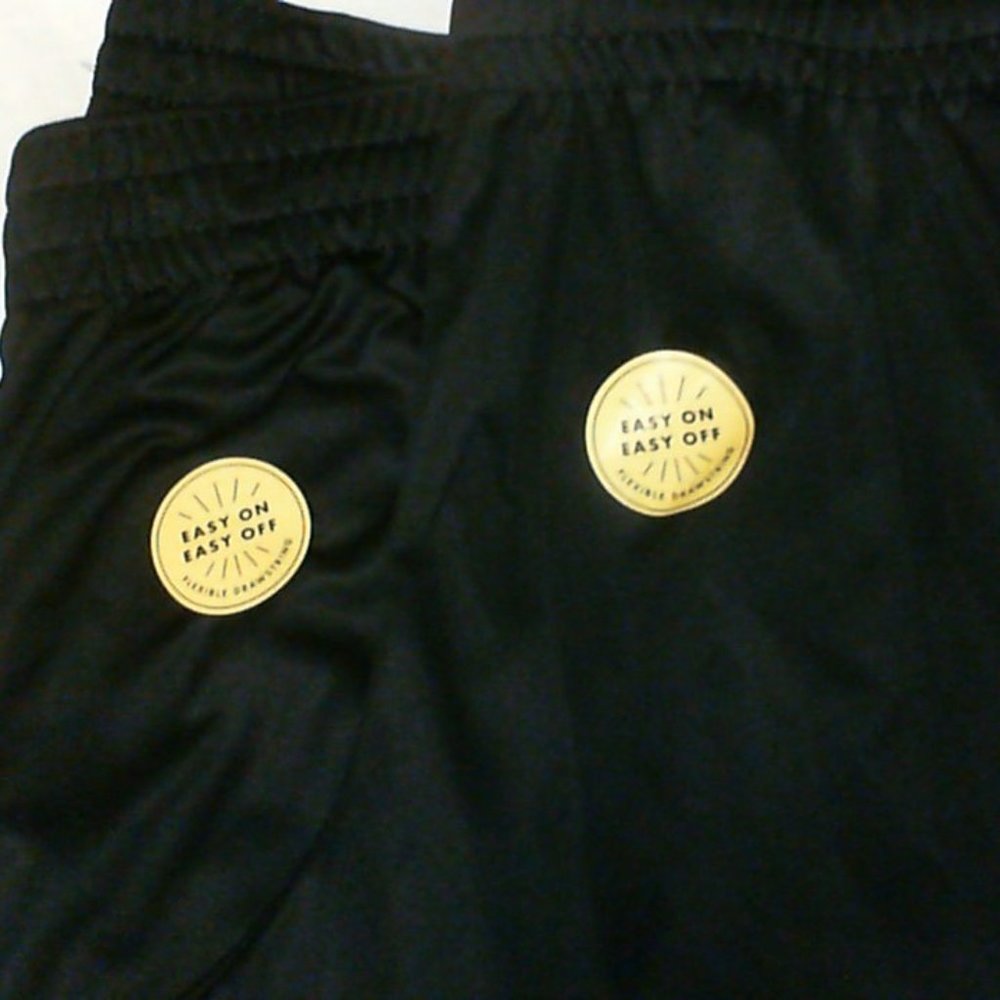2 pair boys slick feeling shorts black 12/14